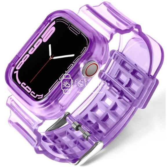 Apple Watch Strap Case - Purple Transparent (38 mm / 40 mm / 41 mm || 42 mm / 44 mm / 45 mm / 49 mm)