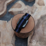 Apple Watch Strap - Black Blue Strip Milanese (38 mm / 40 mm II 42 mm / 44 mm) - Fstrap.id