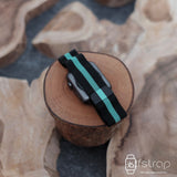 Apple Watch Strap - Black Green Strip Milanese (38 mm / 40 mm II 42 mm / 44 mm) - Fstrap.id