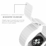 Apple Watch Strap - White Magnetic Leather Loop (38 mm / 40 mm || 42 mm / 44 mm) - Fstrap.id