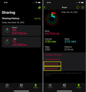Cara berhenti berbagi aktivitas Apple Watch dengan teman Anda