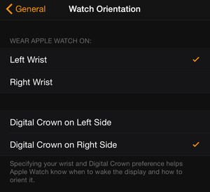 Cara mengubah orientasi pergelangan tangan dan Digital Crown di Apple Watch