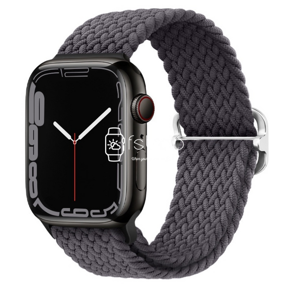 Apple Watch Strap - Space Grey Braided Belt (38 mm / 40 mm / 41 mm || 42 mm / 44 mm / 45 mm / 49 mm)