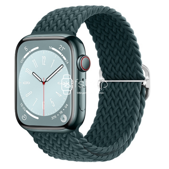 Apple Watch Strap - Pine Green Braided Belt (38 mm / 40 mm / 41 mm || 42 mm / 44 mm / 45 mm / 49 mm)