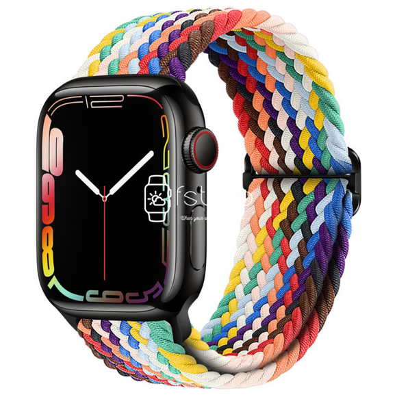 Apple Watch Strap - Rainbow Braided Belt (38 mm / 40 mm / 41 mm || 42 mm / 44 mm / 45 mm / 49 mm)