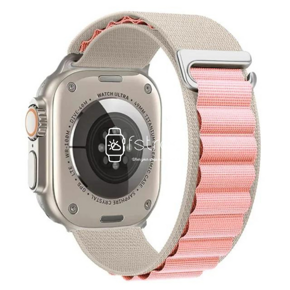 Apple Watch Strap - White Pink Alpine Loop (38 mm / 40 mm / 41 mm || 42 mm / 44 mm / 45 mm / 49 mm)