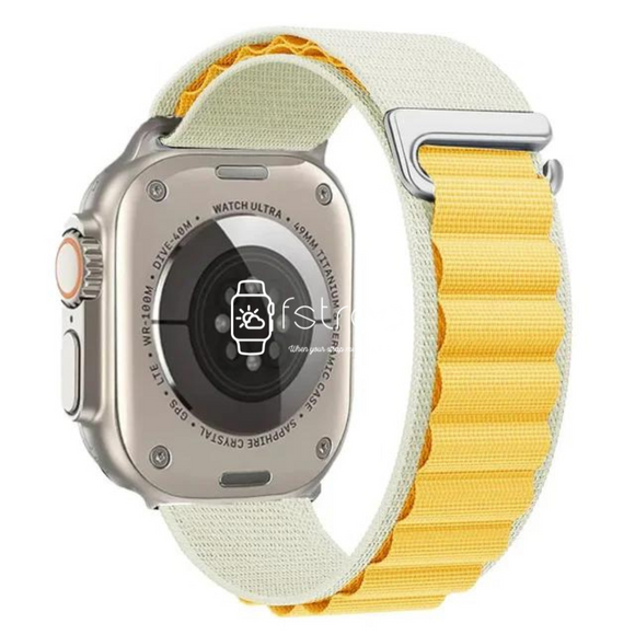 Apple Watch Strap - White Yellow Alpine Loop (38 mm / 40 mm / 41 mm || 42 mm / 44 mm / 45 mm / 49 mm)