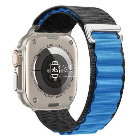 Apple Watch Strap - Black Blue Alpine Loop (38 mm / 40 mm / 41 mm || 42 mm / 44 mm / 45 mm / 49 mm)