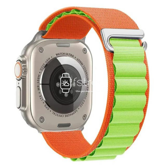 Apple Watch Strap - Orange Green Alpine Loop (38 mm / 40 mm / 41 mm || 42 mm / 44 mm / 45 mm / 49 mm)
