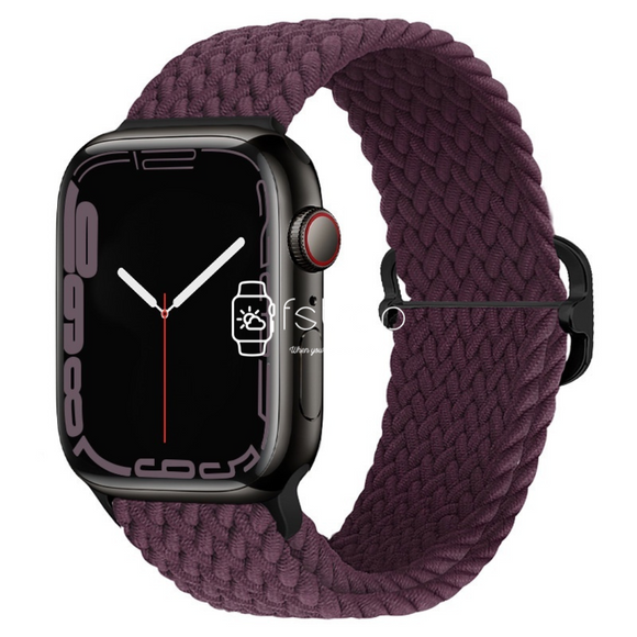 Apple Watch Strap - Maroon Braided Belt (38 mm / 40 mm / 41 mm || 42 mm / 44 mm / 45 mm / 49 mm)