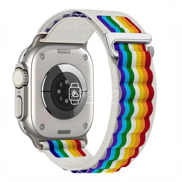 Apple Watch Strap - White Rainbow Alpine Loop (38 mm / 40 mm / 41 mm || 42 mm / 44 mm / 45 mm / 49 mm)