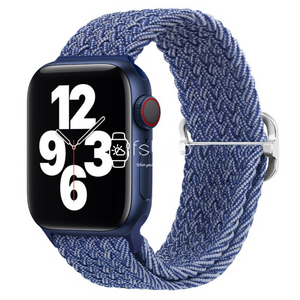 Apple Watch Strap - Metallic Blue Braided Belt (38 mm / 40 mm / 41 mm || 42 mm / 44 mm / 45 mm / 49 mm)