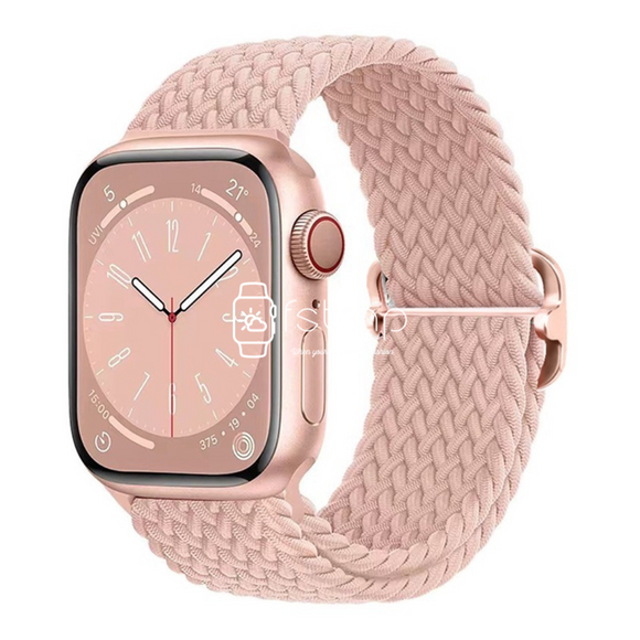 Apple Watch Strap - Pink Sand Braided Belt (38 mm / 40 mm / 41 mm || 42 mm / 44 mm / 45 mm / 49 mm)