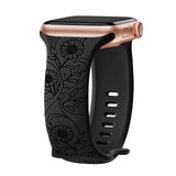 Floral Engraved Strap For Apple Watch