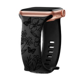 Floral Engraved Strap For Apple Watch