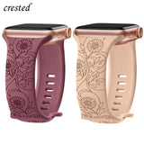 Floral Engraved Strap For Apple Watch