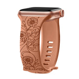 Floral Engraved Strap For Apple Watch