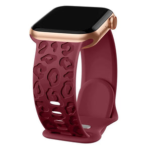 Apple Watch Strap - Wine Red Engraved (38 mm / 40 mm / 41 mm / 42 mm (S10) || 42 mm / 44 mm / 45 mm / 46 mm / 49 mm)