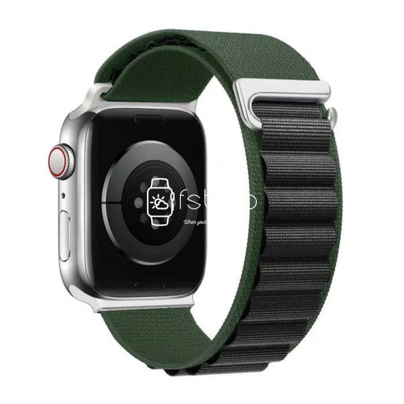 Apple Watch Strap - Green Black Alpine Loop (38 mm / 40 mm / 41 mm || 42 mm / 44 mm / 45 mm / 49 mm)