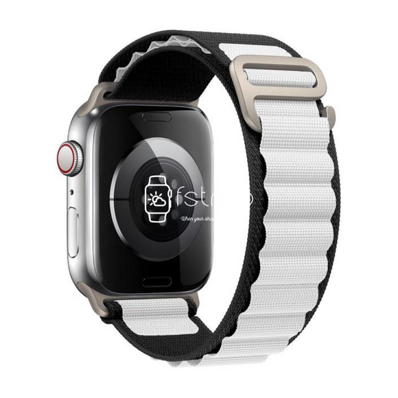 Apple Watch Strap - Black White Alpine Loop (38 mm / 40 mm / 41 mm || 42 mm / 44 mm / 45 mm / 49 mm)