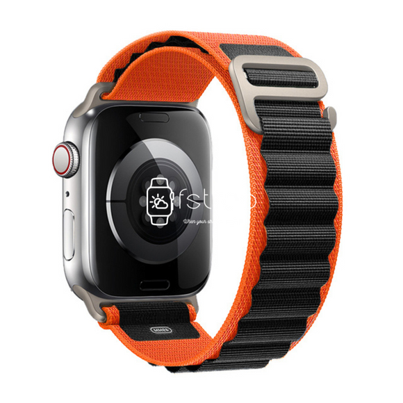 Apple Watch Strap - Orange Black Alpine Loop (38 mm / 40 mm / 41 mm || 42 mm / 44 mm / 45 mm / 49 mm)