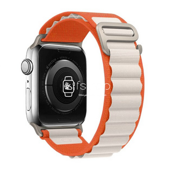 Apple Watch Strap - Orange White Alpine Loop (38 mm / 40 mm / 41 mm || 42 mm / 44 mm / 45 mm / 49 mm)