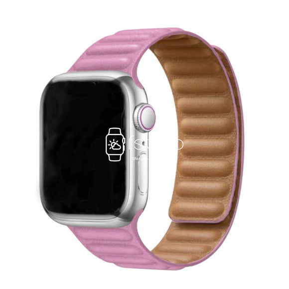 Apple Watch Strap - Pink Link Leather (38 mm / 40 mm / 41 mm || 42 mm / 44 mm / 45 mm / 49 mm)