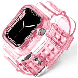 Apple Watch Strap Case - Soft Pink Transparent (38 mm / 40 mm / 41 mm || 42 mm / 44 mm / 45 mm / 49 mm)