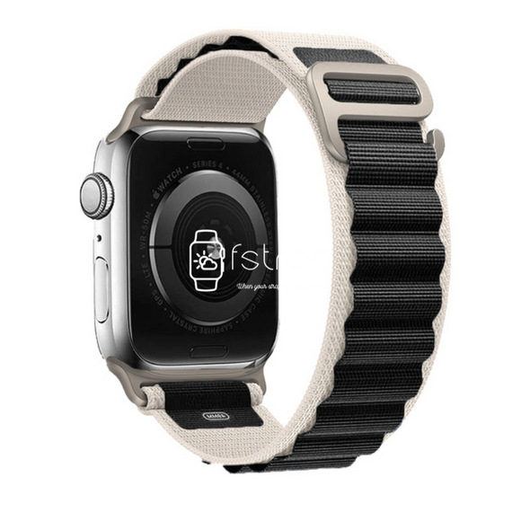 Apple Watch Strap - White Black Alpine Loop (38 mm / 40 mm / 41 mm || 42 mm / 44 mm / 45 mm / 49 mm)