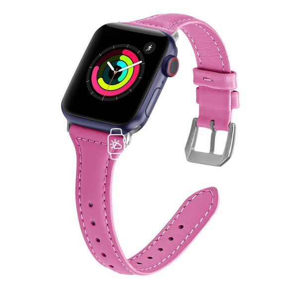 Apple Watch Strap - Barbie Pink Slim Leather (38 mm / 40 mm || 42 mm / 44 mm) - Fstrap.id