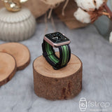 Apple Watch Strap - Black Green Strip Nylon (38 mm / 40 mm II 42 mm / 44 mm) - Fstrap.id