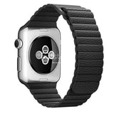 Apple Watch Strap - Black Magnetic Leather Loop (38 mm / 40 mm || 42 mm / 44 mm) - Fstrap.id
