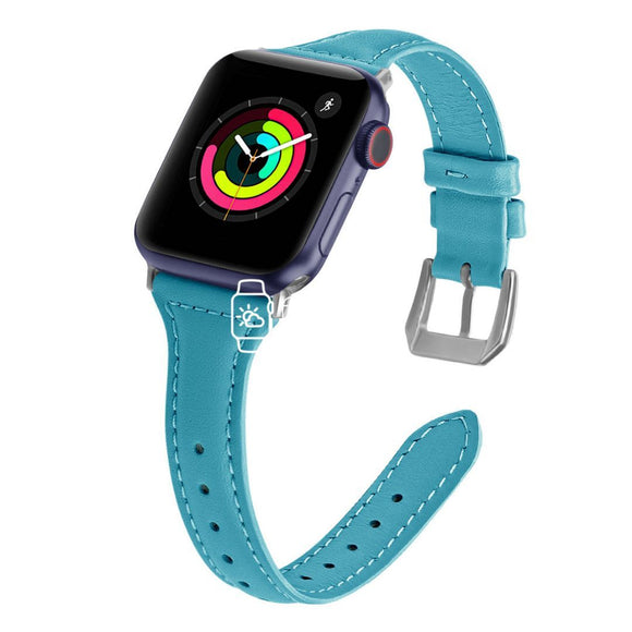 Apple Watch Strap - Blue Slim Leather (38 mm / 40 mm || 42 mm / 44 mm) - Fstrap.id