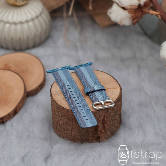 Apple Watch Strap - Blue Strip Nylon (38 mm / 40 mm II 42 mm / 44 mm) - Fstrap.id