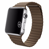 Apple Watch Strap - Brown Magnetic Leather Loop (38 mm / 40 mm || 42 mm / 44 mm) - Fstrap.id