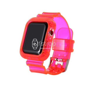 Apple Watch Strap Case - Pink Transparent (38 mm / 40 mm || 42 mm / 44 mm) - Fstrap.id