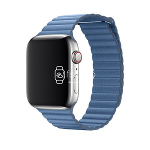 Apple Watch Strap - Cornflower Blue Magnetic Leather Loop (38 mm / 40 mm || 42 mm / 44 mm) - Fstrap.id