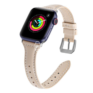 Apple Watch Strap - Cream Slim Leather (38 mm / 40 mm || 42 mm / 44 mm) - Fstrap.id
