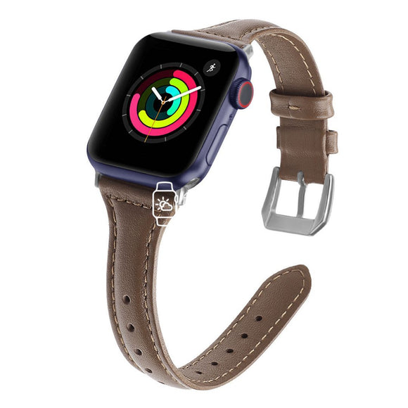 Apple Watch Strap - Dark Brown Slim Leather (38 mm / 40 mm || 42 mm / 44 mm) - Fstrap.id