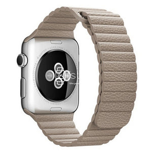 Apple Watch Strap - Khaki Magnetic Leather Loop (38 mm / 40 mm || 42 mm / 44 mm) - Fstrap.id