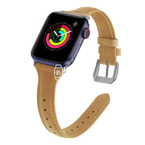 Apple Watch Strap - Light Brown Slim Leather (38 mm / 40 mm || 42 mm / 44 mm) - Fstrap.id