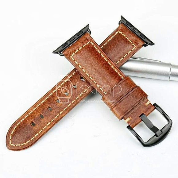 Apple Watch Strap - Light Brown Waxy (38 mm / 40 mm II 42 mm / 44 mm) - Fstrap.id