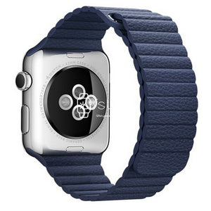 Apple Watch Strap - Navy Magnetic Leather Loop (38 mm / 40 mm || 42 mm / 44 mm) - Fstrap.id