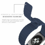 Apple Watch Strap - Navy Magnetic Leather Loop (38 mm / 40 mm || 42 mm / 44 mm) - Fstrap.id