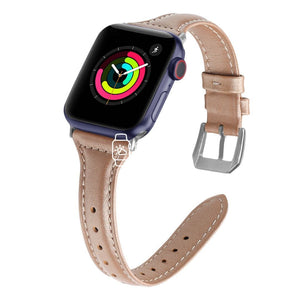 Apple Watch Strap - Pink Gold Slim Leather (38 mm / 40 mm || 42 mm / 44 mm) - Fstrap.id