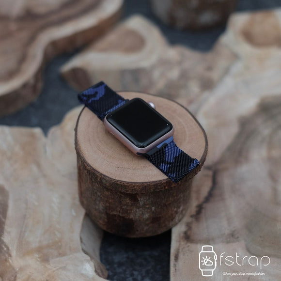 Apple Watch Strap - Purple Camo Milanese (38 mm / 40 mm II 42 mm / 44 mm) - Fstrap.id
