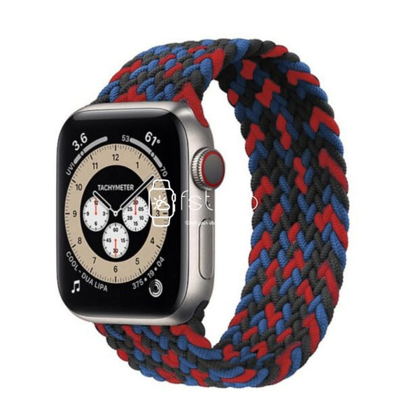 Apple Watch Strap - Red Black Blue Braided Loop (38 mm / 40 mm || 42 mm / 44 mm) - Fstrap.id