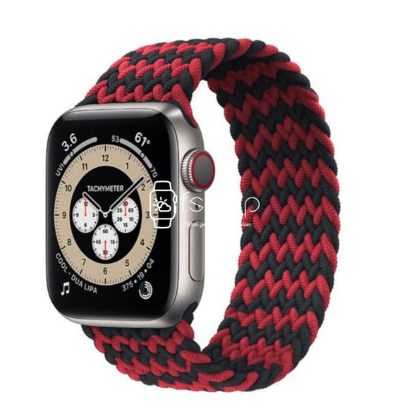 Apple Watch Strap - Red Black Braided Loop (38 mm / 40 mm || 42 mm / 44 mm) - Fstrap.id