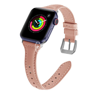 Apple Watch Strap - Rose Pink Slim Leather (38 mm / 40 mm || 42 mm / 44 mm) - Fstrap.id
