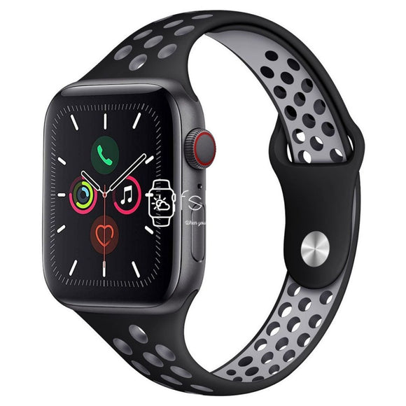 Apple Watch Strap - Slim Black Grey (38 mm / 40 mm || 42 mm / 44 mm) - Fstrap.id